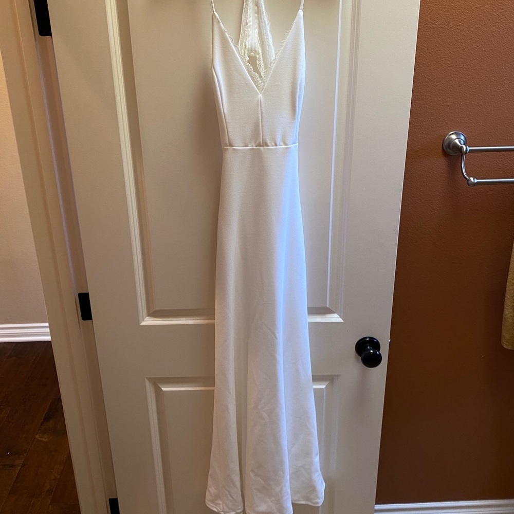 Lulus White Prom/Wedding Dress, size S